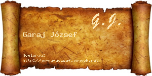 Garaj József névjegykártya